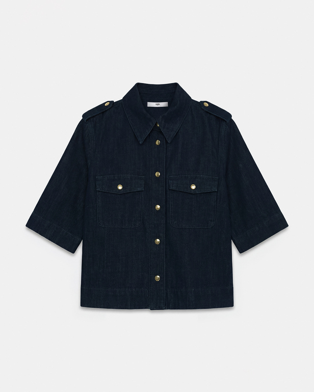 Chemise Celeste Chemise en coton bleu brut ZAPA