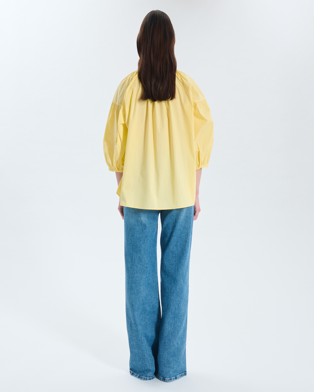 Chemise Cora Blouse jaune oversize manches 3/4 ZAPA