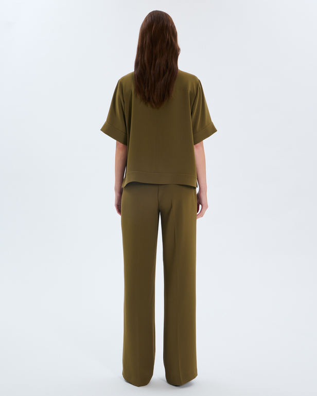Top Tonia Top col rond olive ZAPA