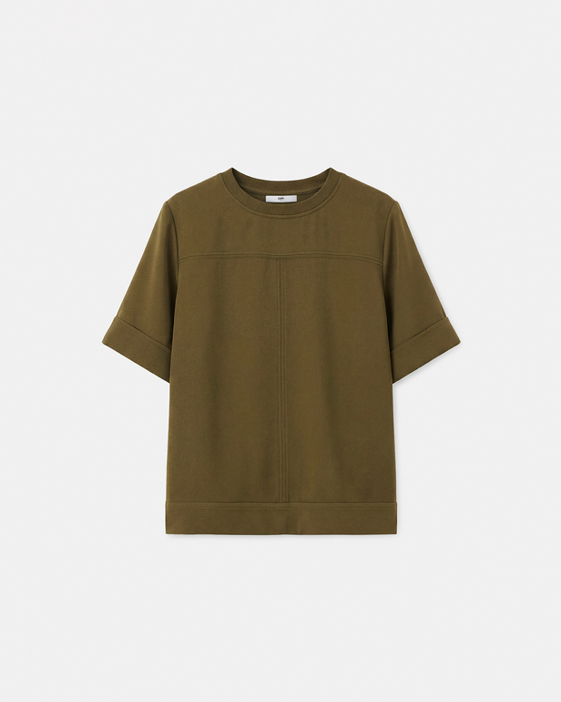 Top Tonia Top col rond olive ZAPA