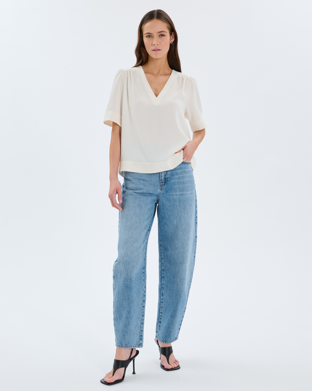 Chemise Tahiel Top &agrave; col V &eacute;cru ZAPA