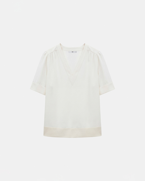 Chemise Tahiel Top &agrave; col V &eacute;cru ZAPA