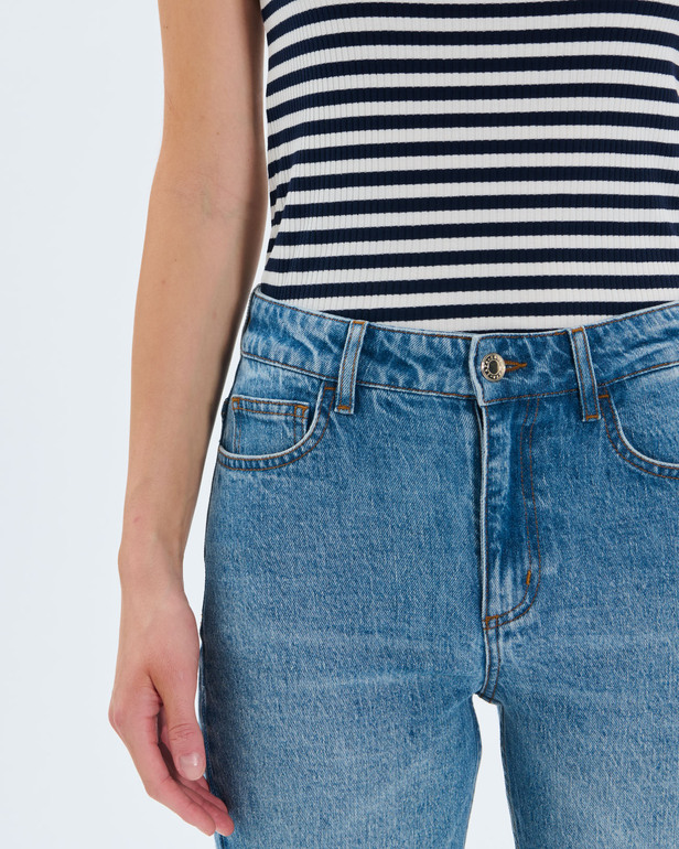 Jean Flare 7/8 Jean flare en coton bleu clair ZAPA