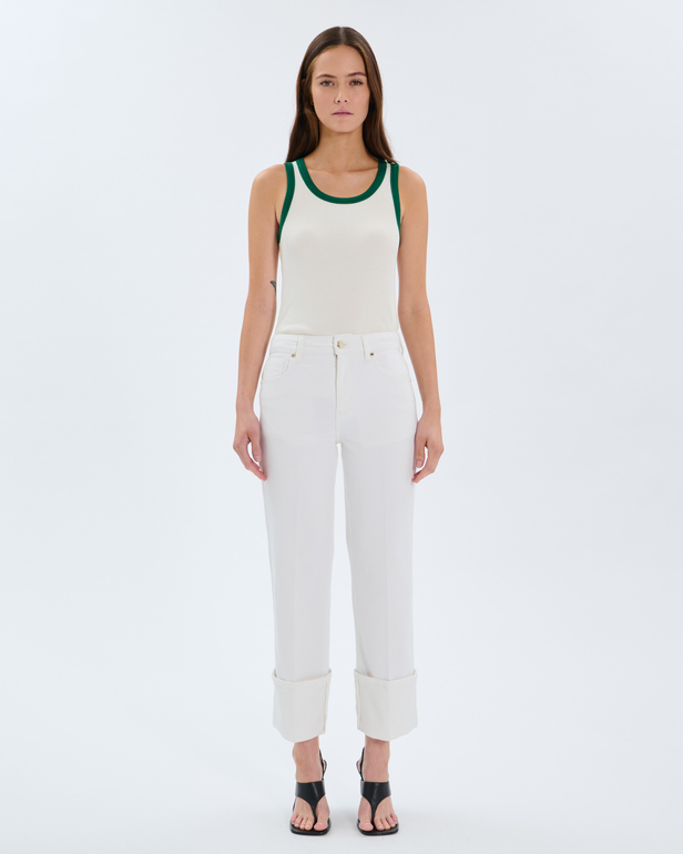 Jean Popus Jean droit en coton blanc ZAPA