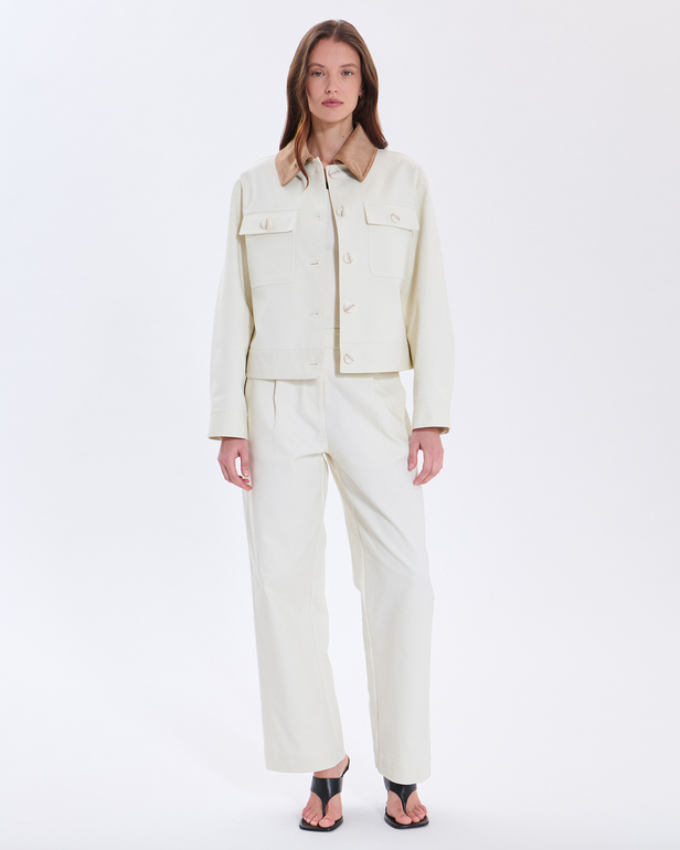 Pantalon Paola Pantalon en coton &eacute;cru ZAPA