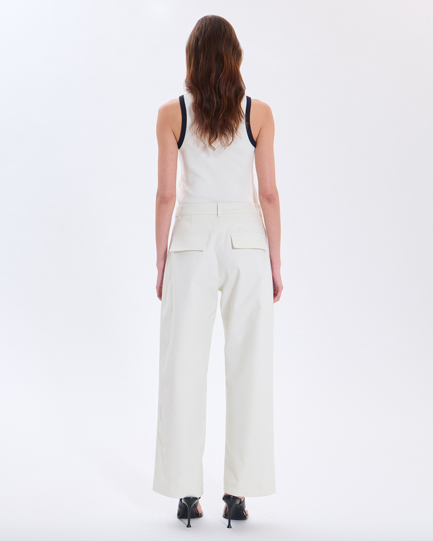 Pantalon Paola Pantalon en coton &eacute;cru ZAPA