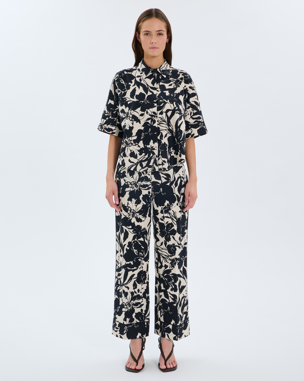 Pantalon Parlya Pantalon en lin imprim&eacute; ZAPA