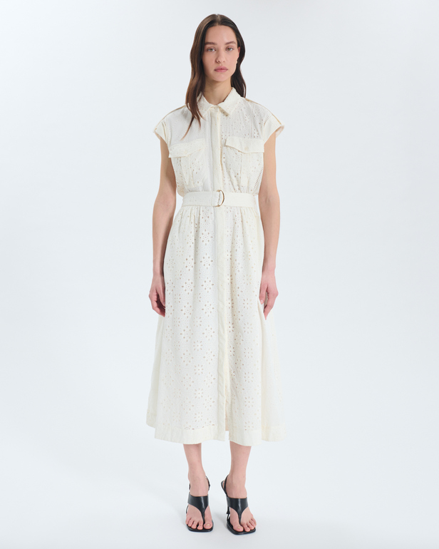 Robe Riyad Robe en coton &eacute;cru ZAPA