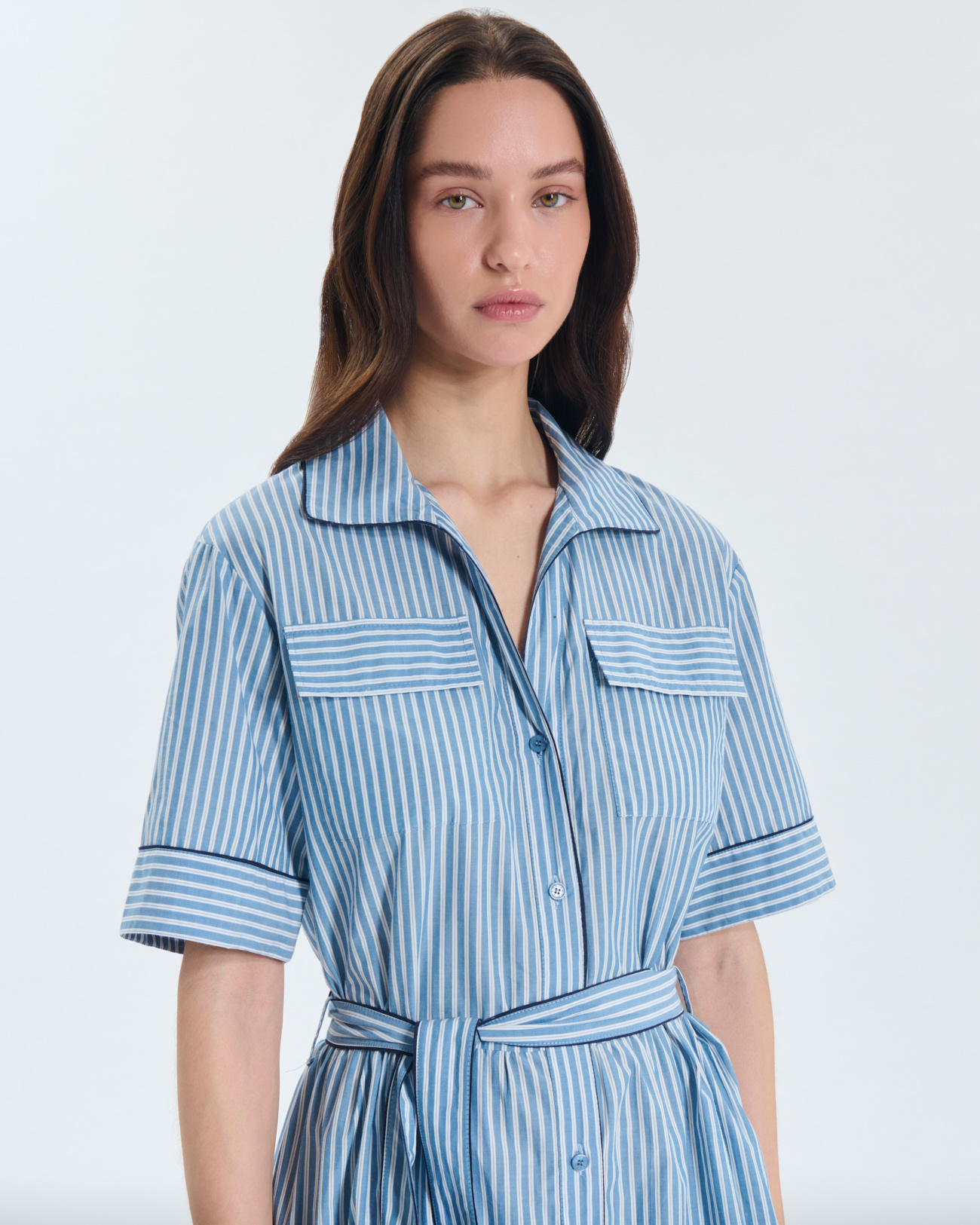 Robe Regine Robe midi chemise ray&eacute;e ZAPA