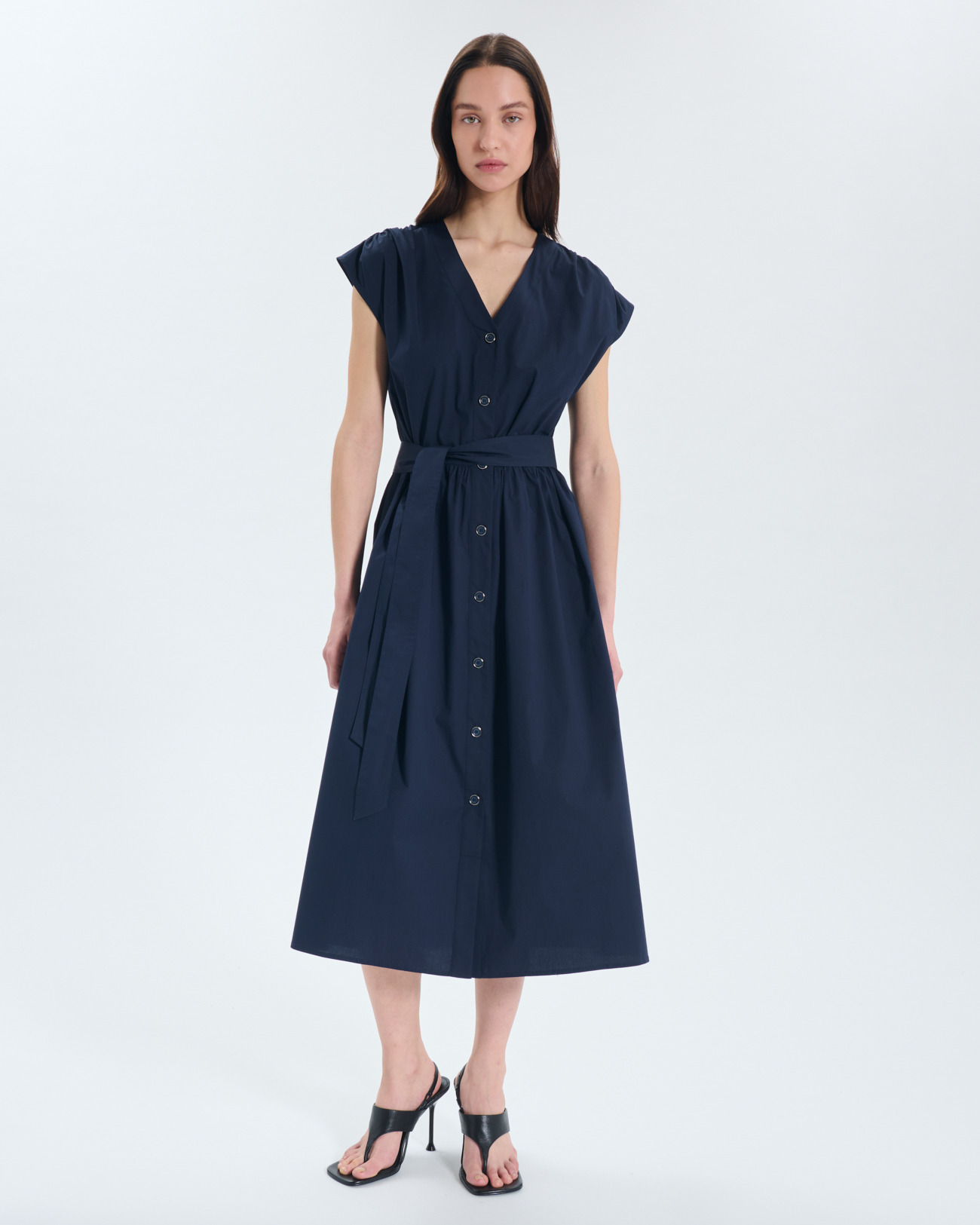 Robe Ray Robe midi boutonn&eacute;e en coton ZAPA