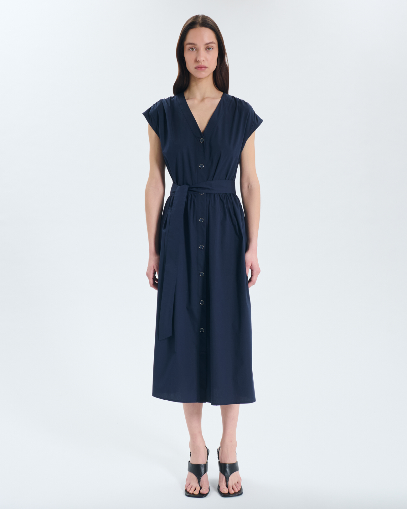 Robe Ray Robe midi boutonn&eacute;e en coton ZAPA