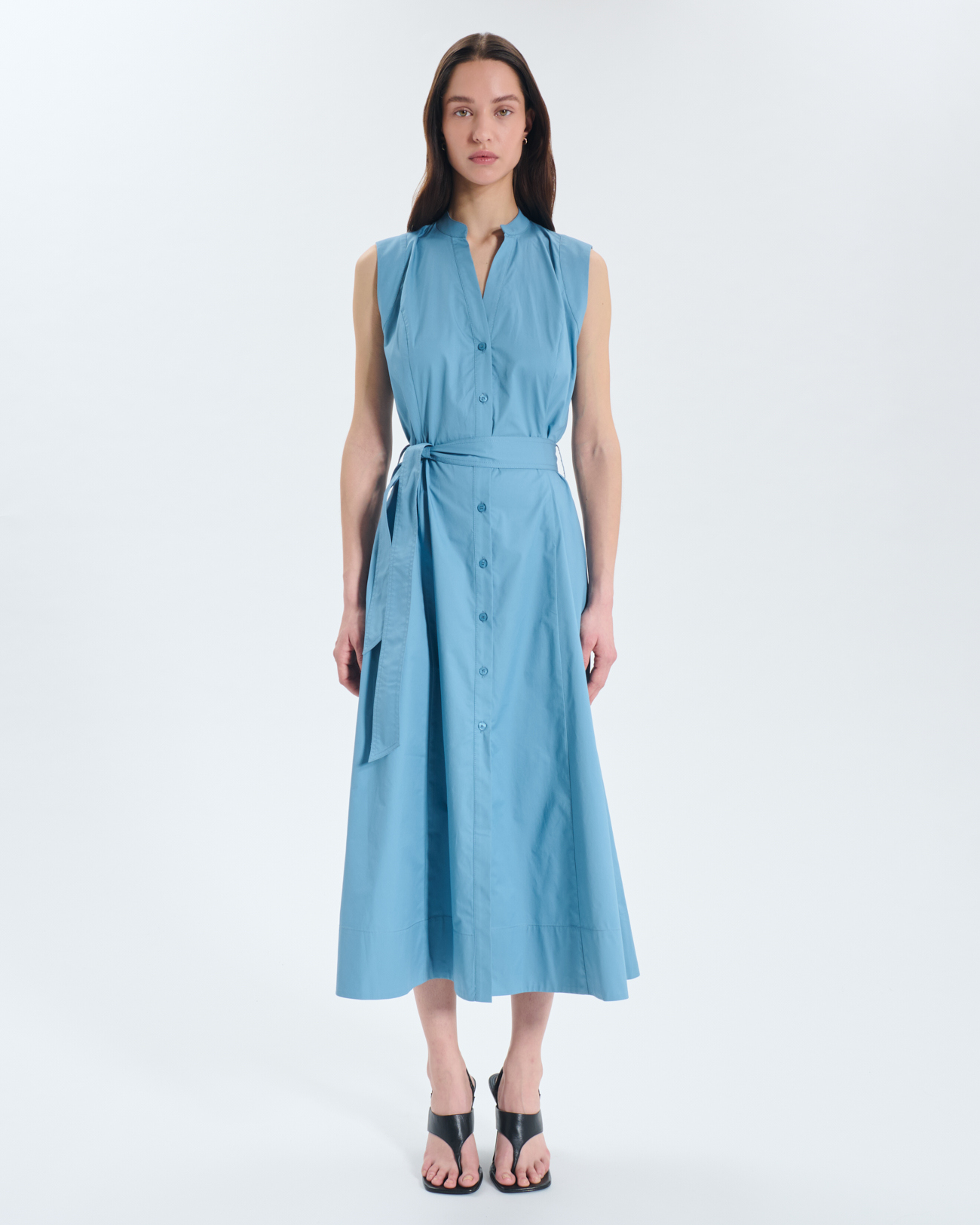 Robe Ramya Robe midi sans manches ceintur&eacute;e ZAPA