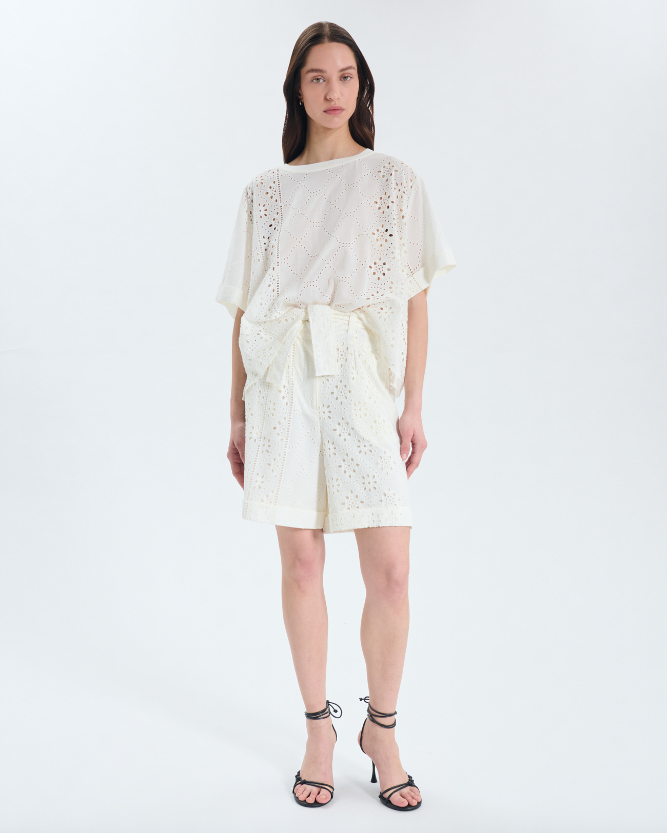 Short Savanna Short blanc &agrave; taille haute ZAPA