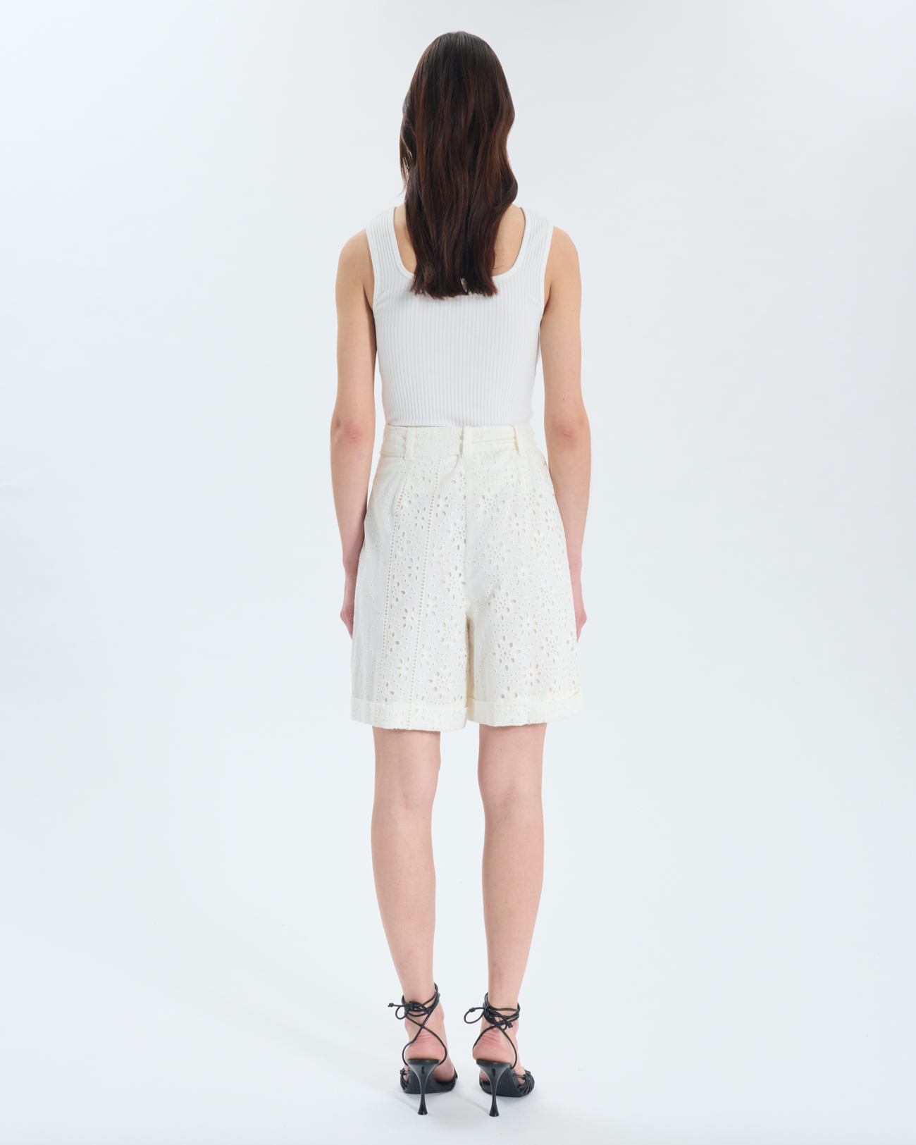 Short Savanna Short blanc &agrave; taille haute ZAPA