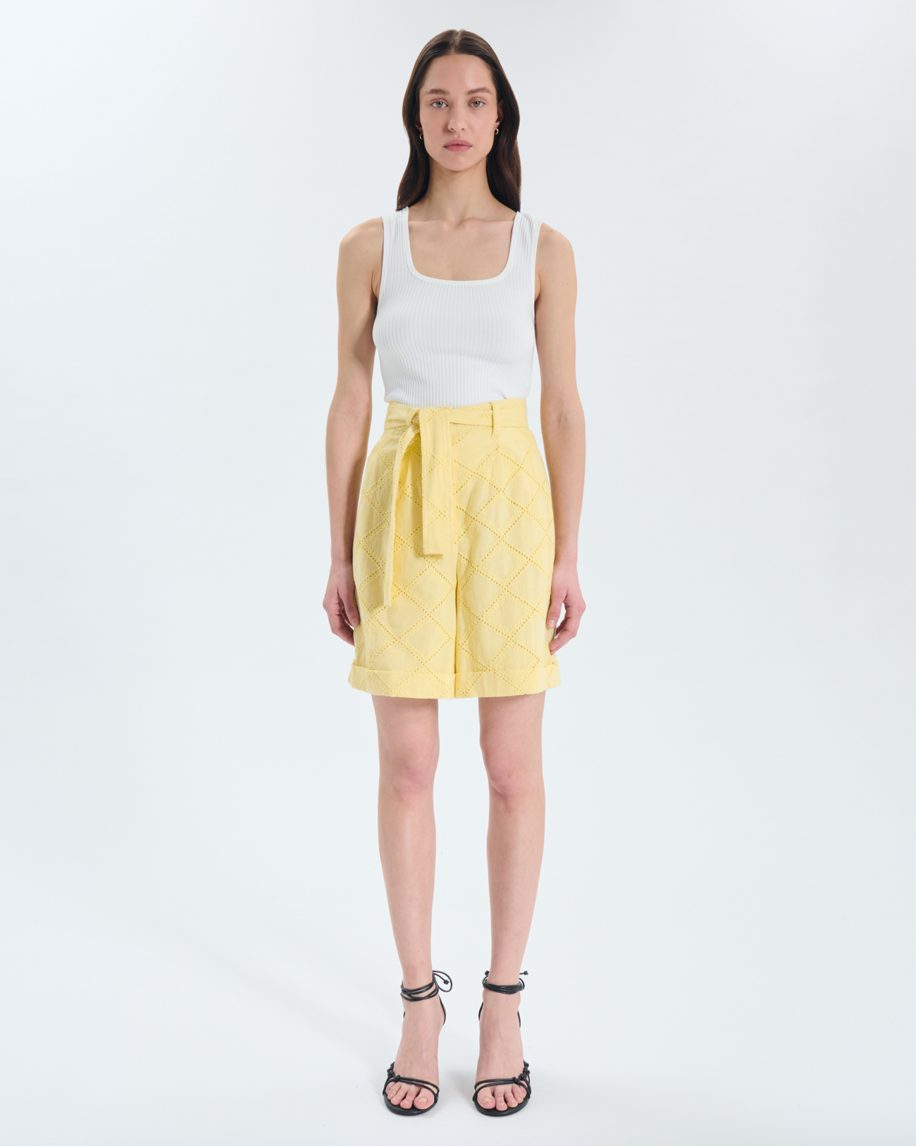 Short Savanna Short jaune &agrave; taille haute ZAPA