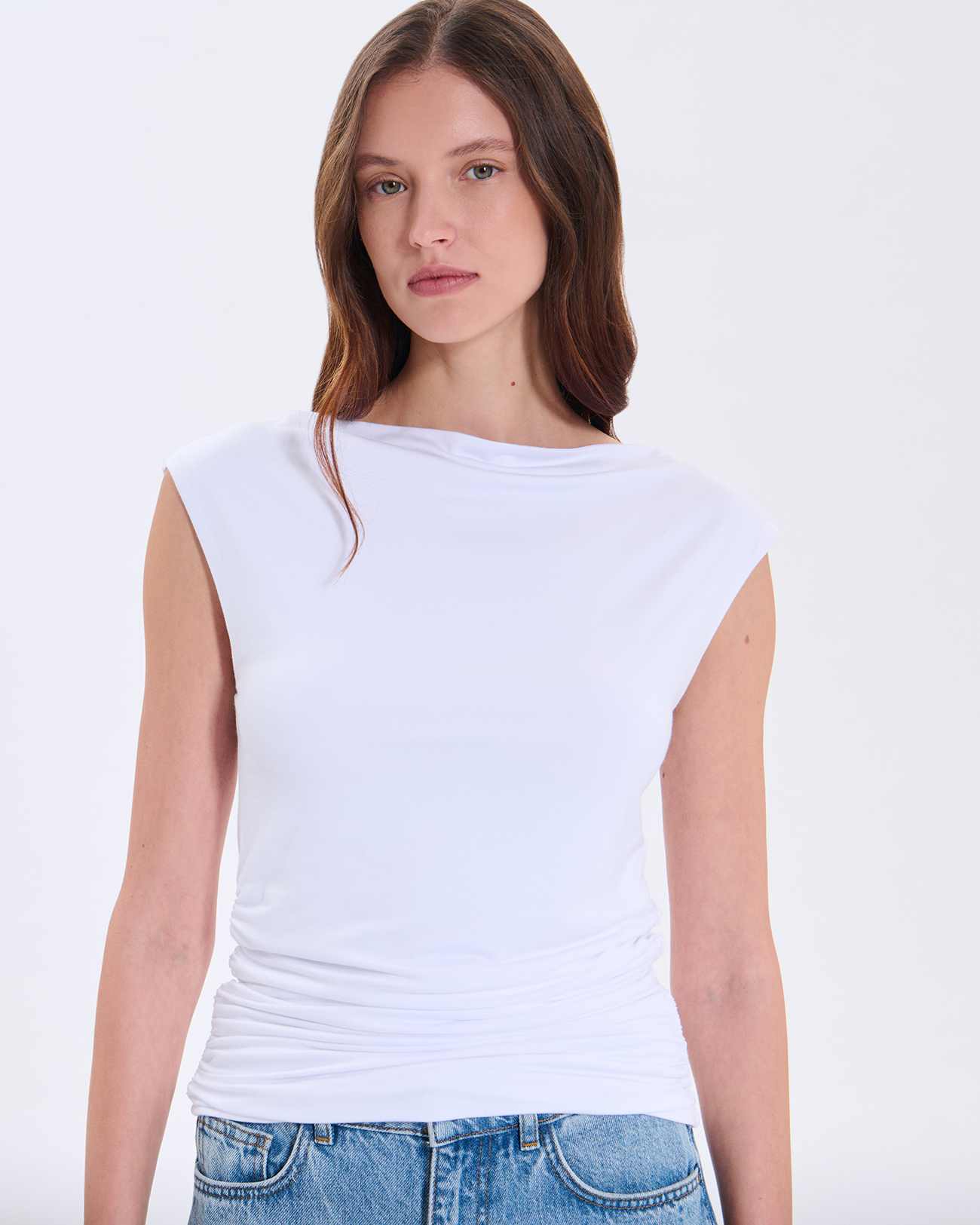Top Teodora Top en viscose &eacute;cru ZAPA