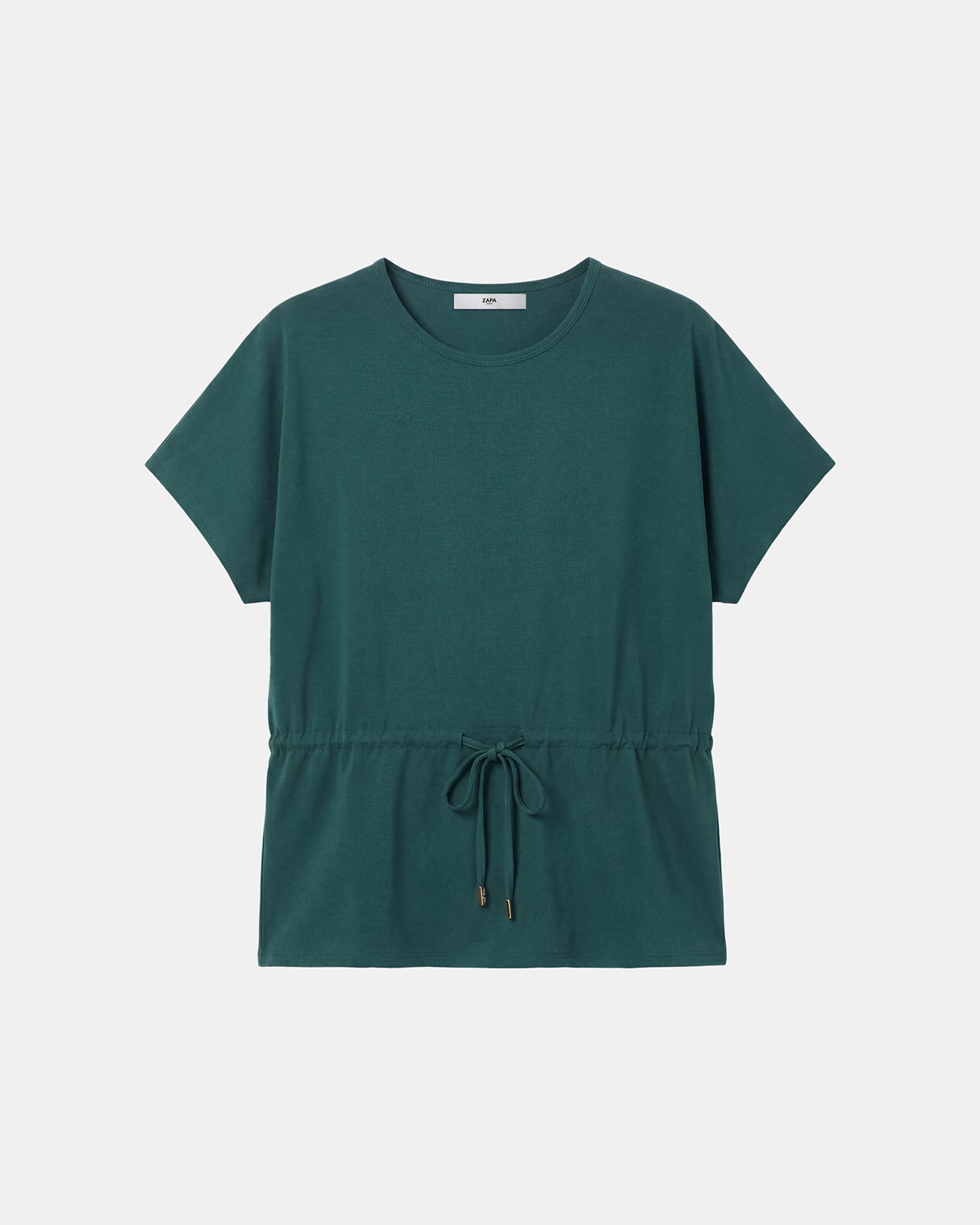 Top Toria Top vert en coton &agrave; taille resserr&eacute;e ZAPA