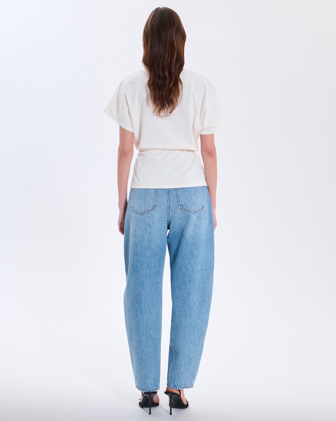 Top Toria Top &eacute;cru en coton &agrave; taille resserr&eacute;e ZAPA
