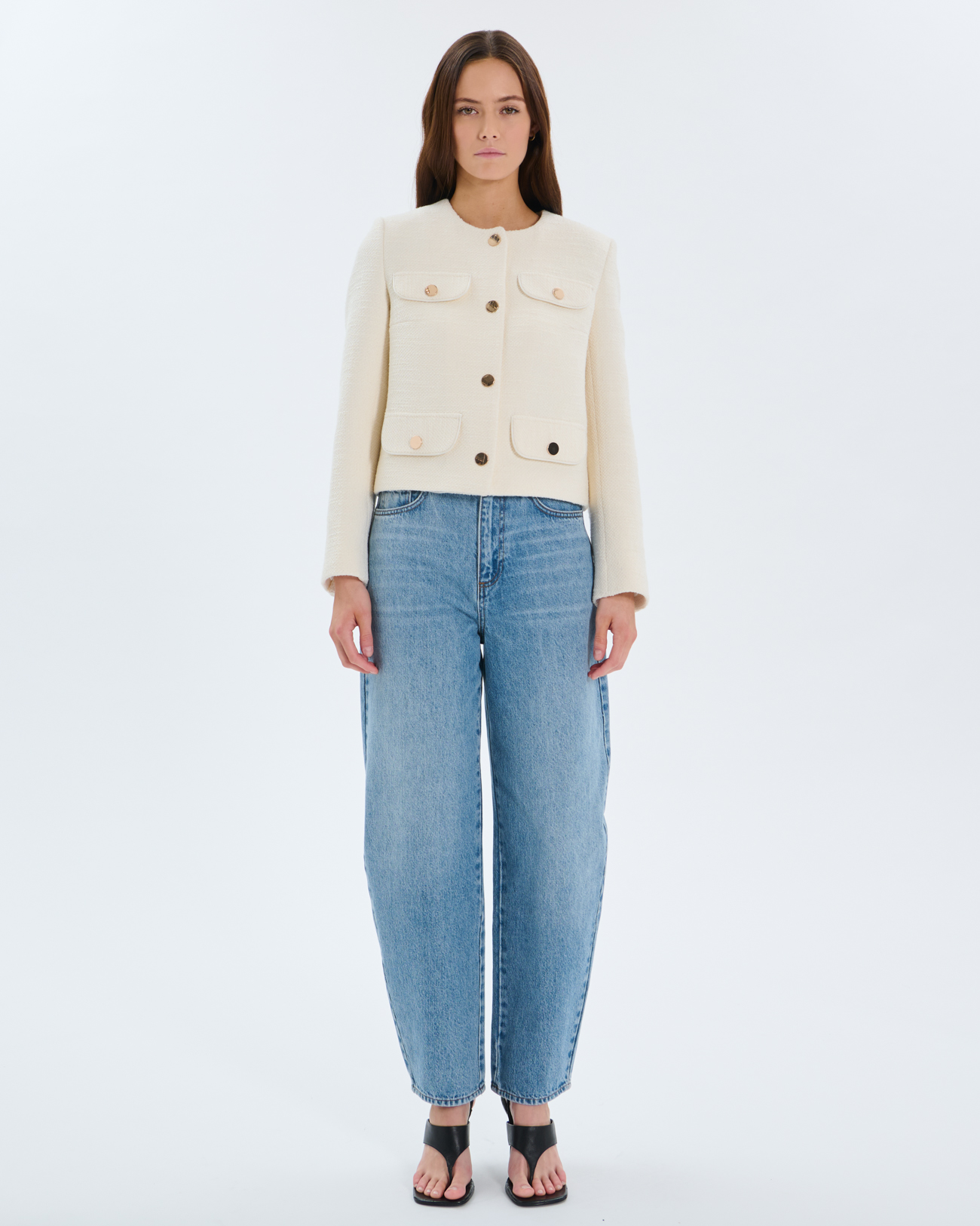 Veste Valsa Veste en tweed &eacute;cru ZAPA