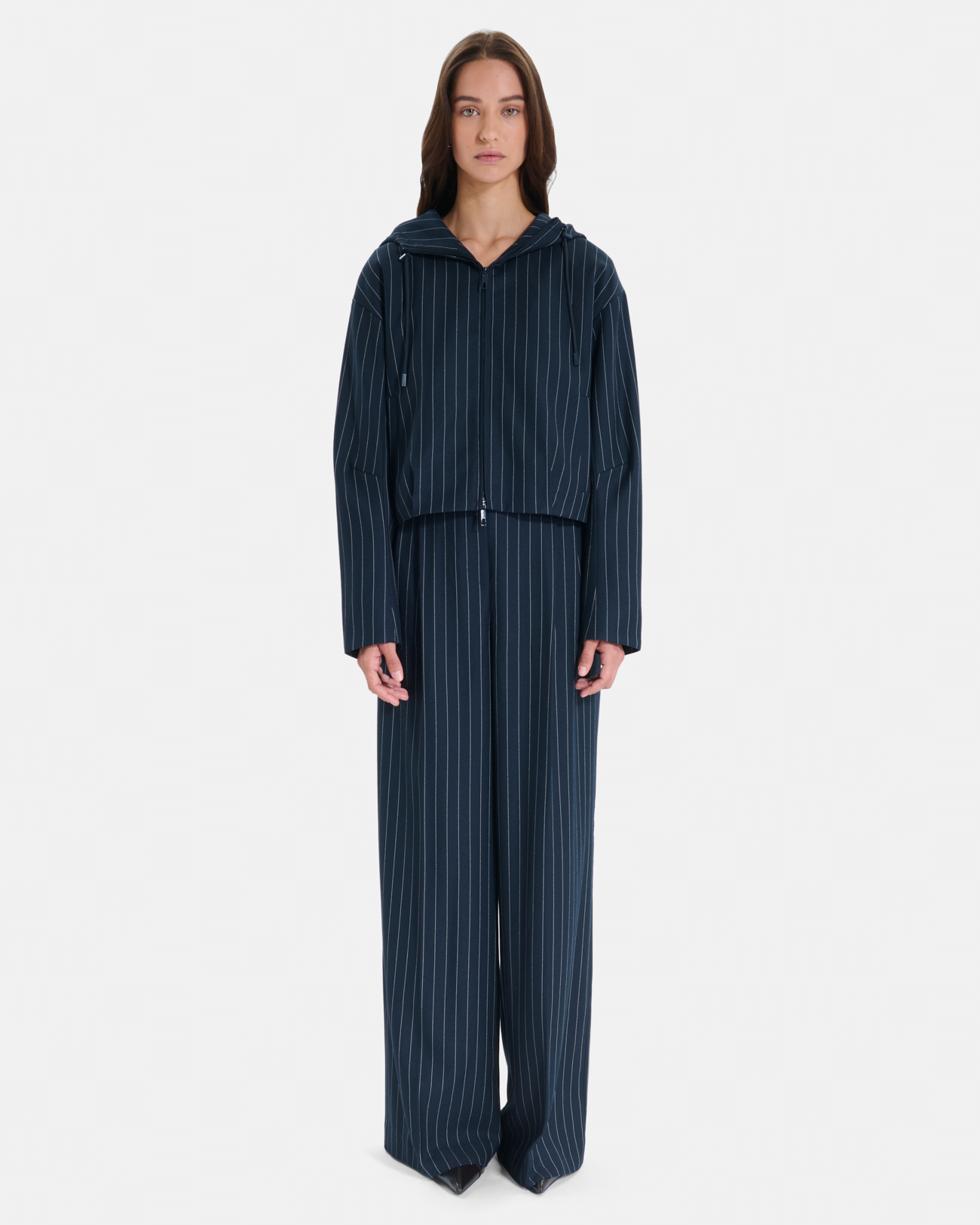 Blouson Blake Blouson court &agrave; capuche bleu marine ray&eacute; ZAPA