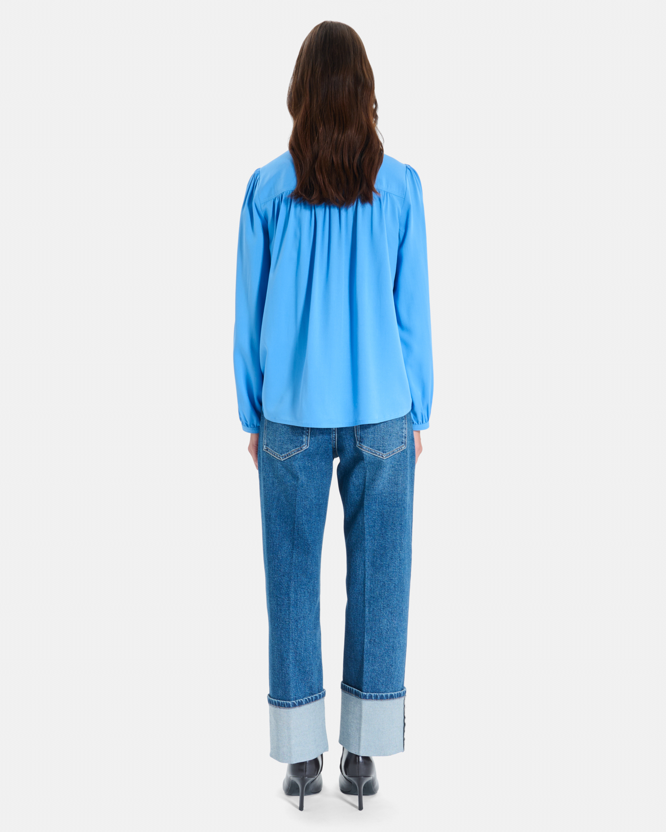 Chemise Curtis Chemise en fibre de bambou &agrave; manches longues bleu ZAPA