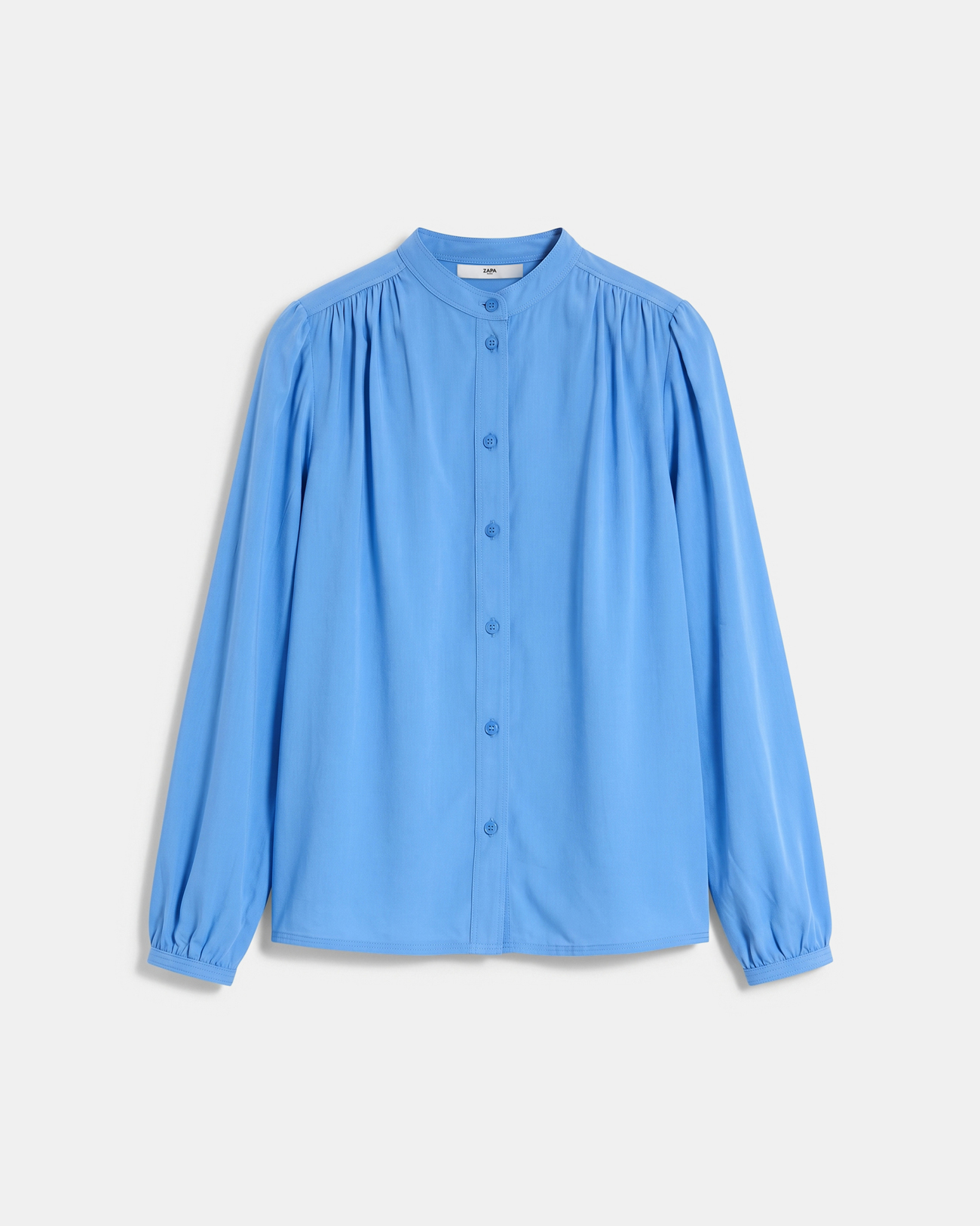 Chemise Curtis Chemise en fibre de bambou &agrave; manches longues bleu ZAPA