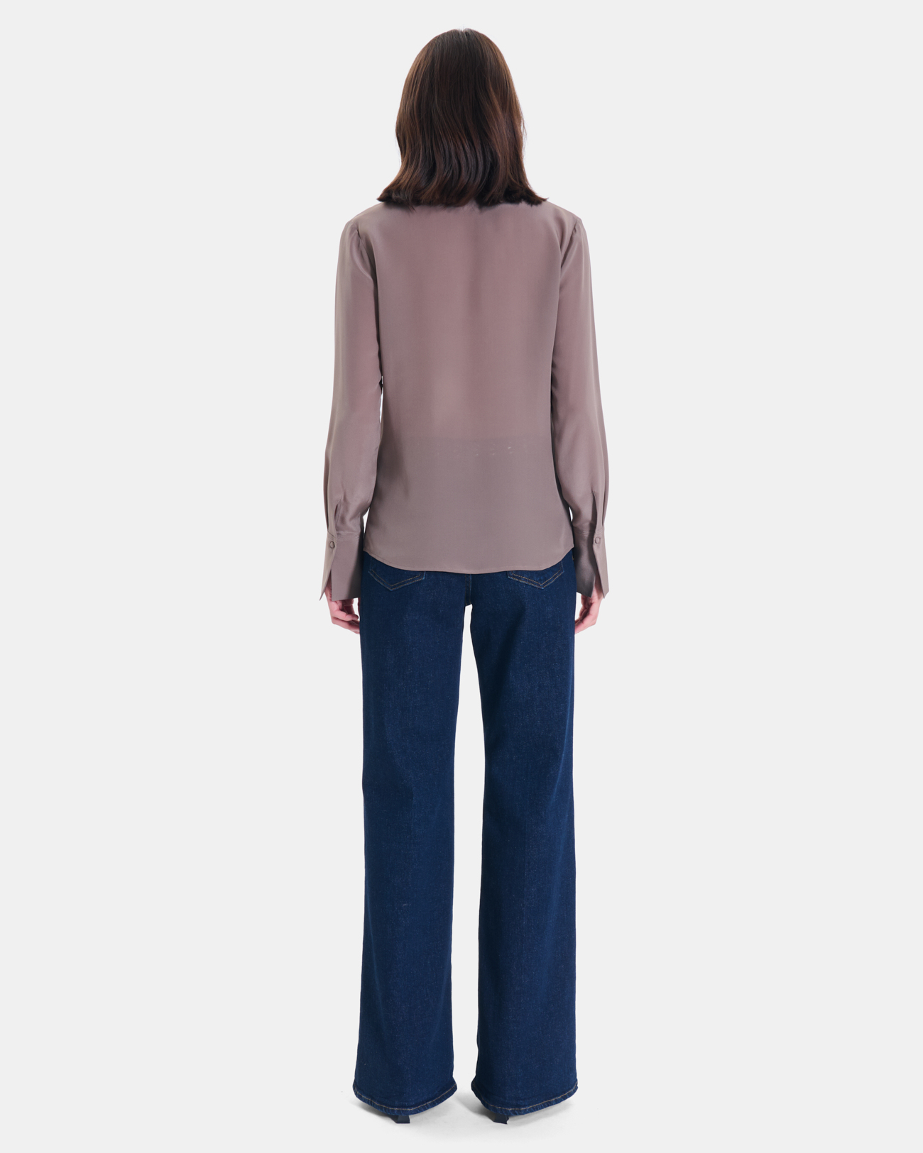 Chemise Calvyn Chemise en soie &agrave; manches longues brume ZAPA