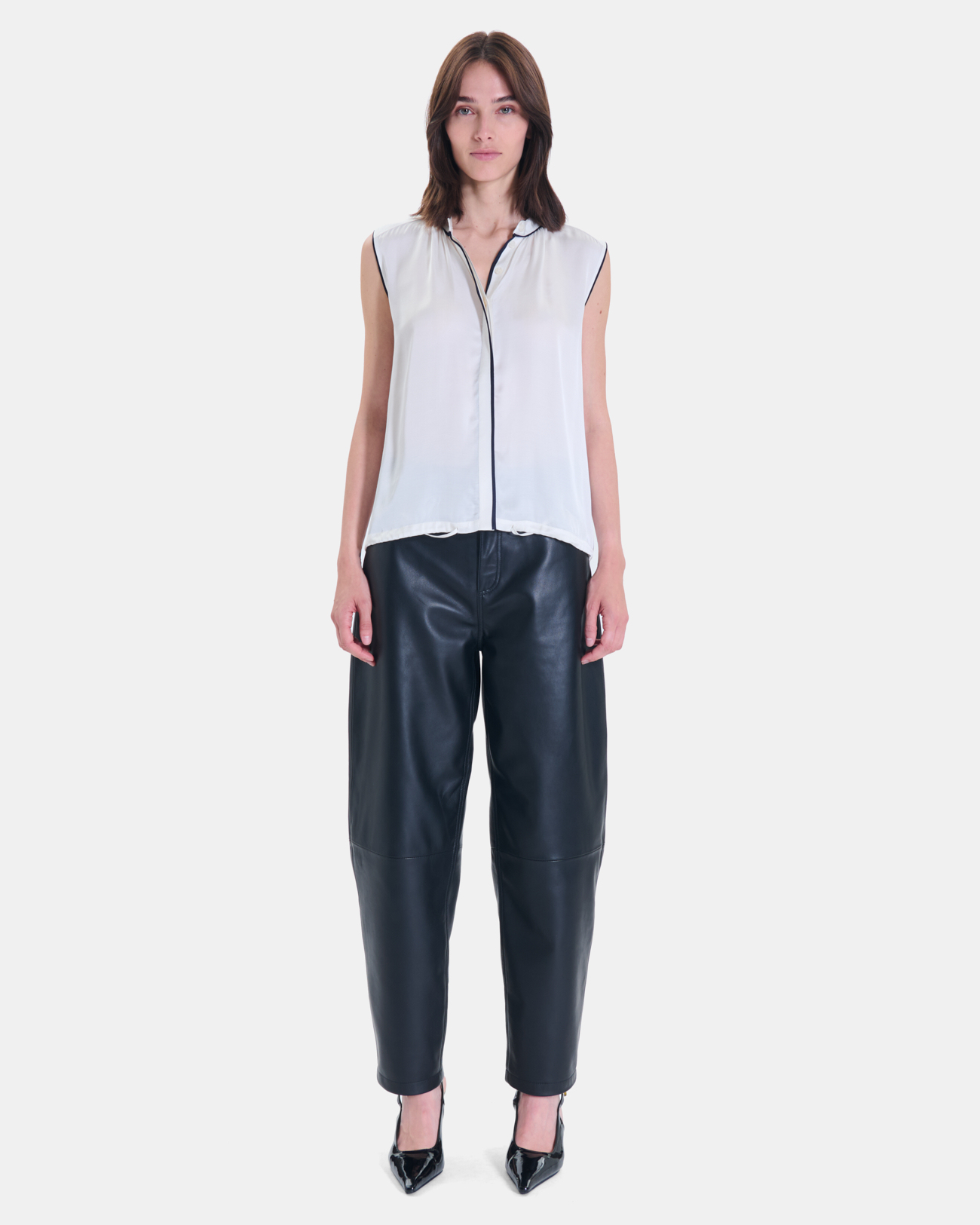 Top Toby Top sans manches &eacute;cru en viscose ZAPA