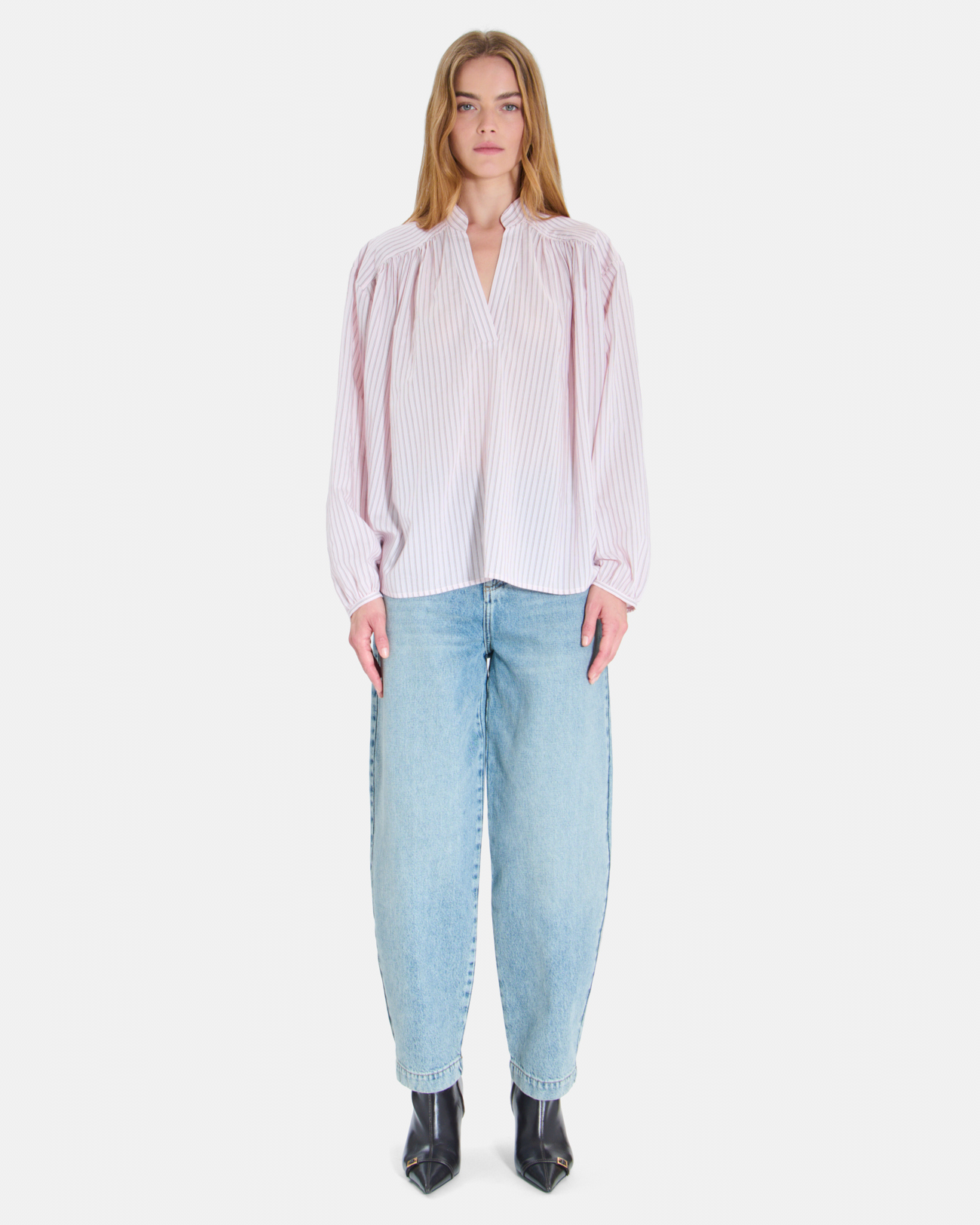 Blouse Blandine Blouse l&eacute;g&egrave;re ray&eacute;e &agrave; manches longues ZAPA