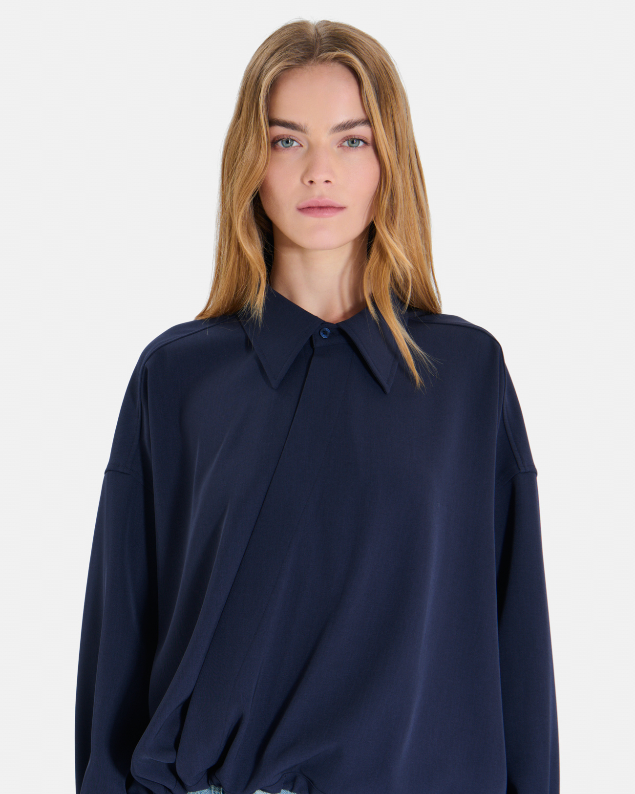 Top Tulia Top nocturne &agrave; manches longues et col chemise ZAPA