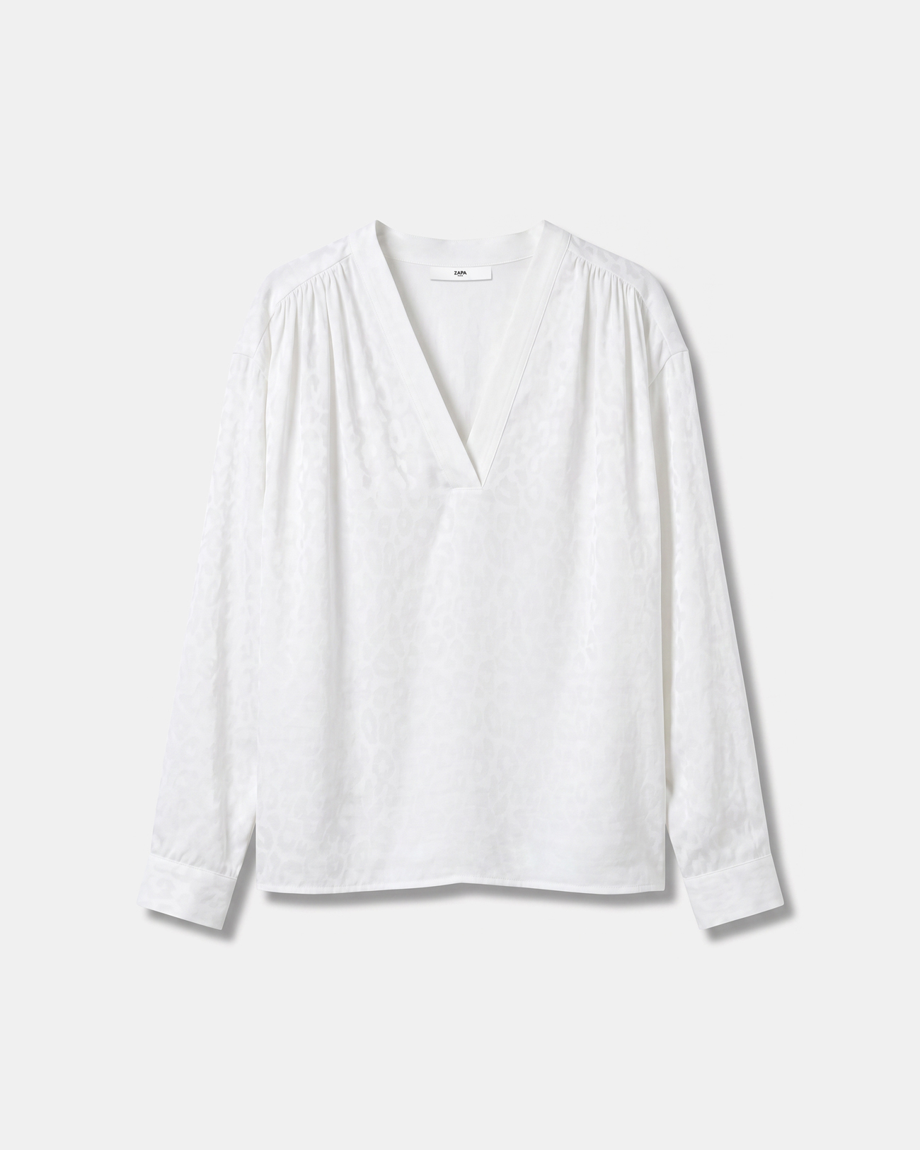 Blouse Brielle Blouse fluide manches longues col V &eacute;crue ZAPA