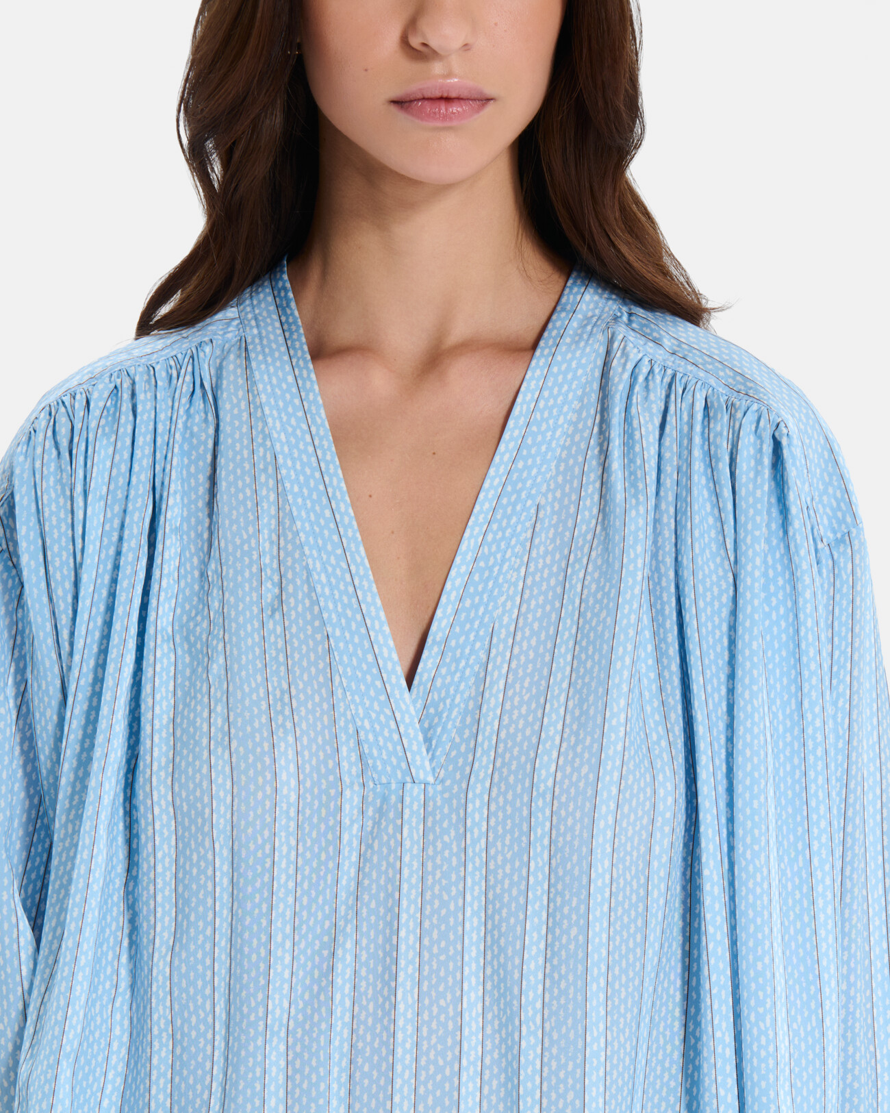Blouse Brielle Blouse fluide manches longues col V &agrave; rayures ZAPA