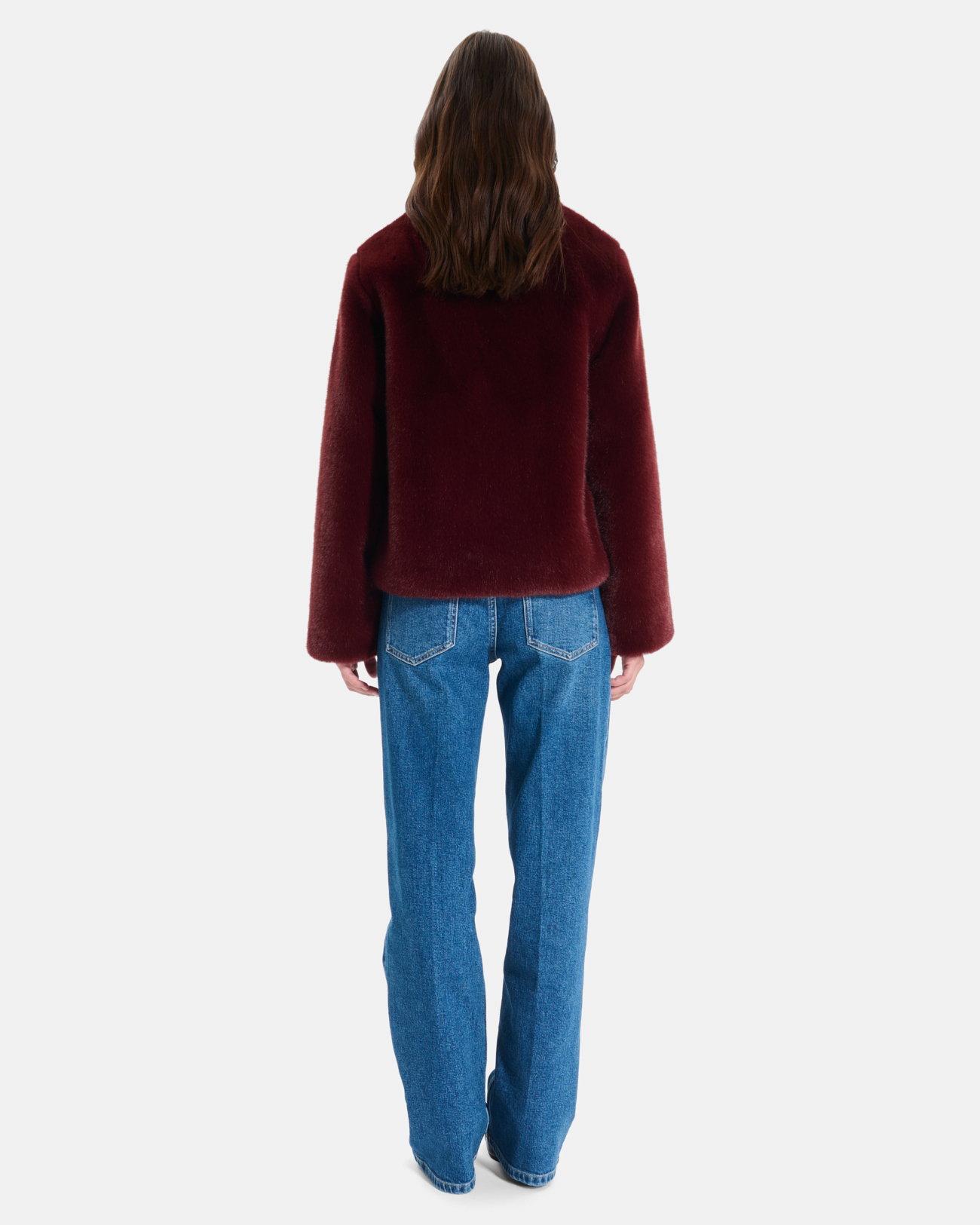 Manteau Mia Manteau court zipp&eacute; couleur rouge carmin ZAPA