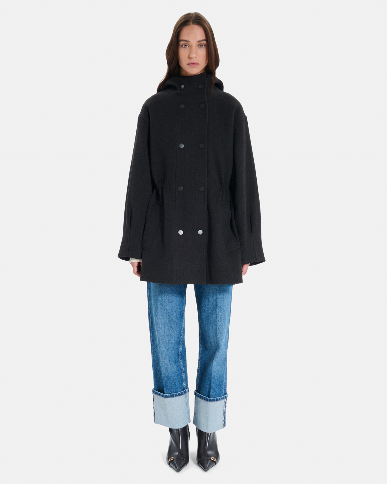 Manteau Marina Manteau en laine chocolat ZAPA