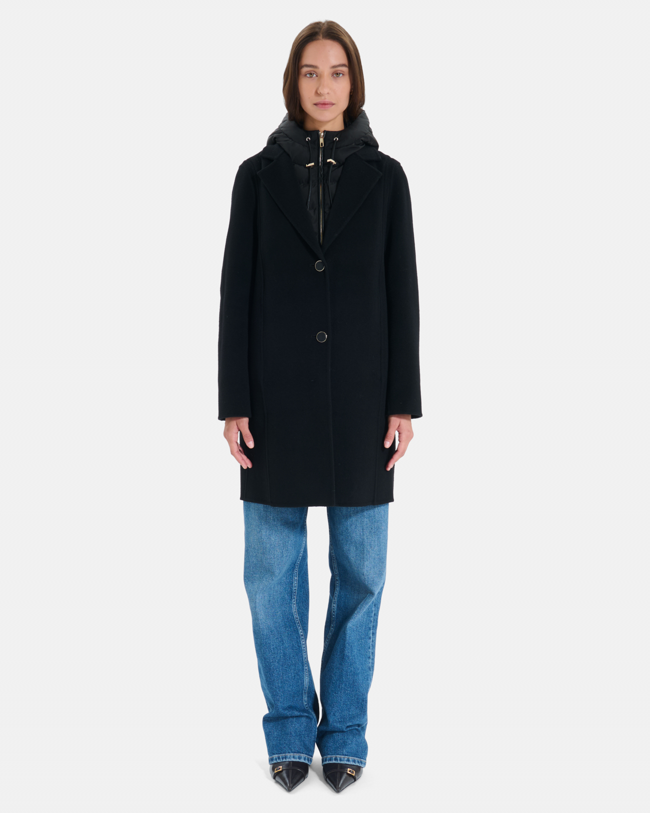 Manteau Mayra Manteau long en laine &agrave; capuche amovible ZAPA