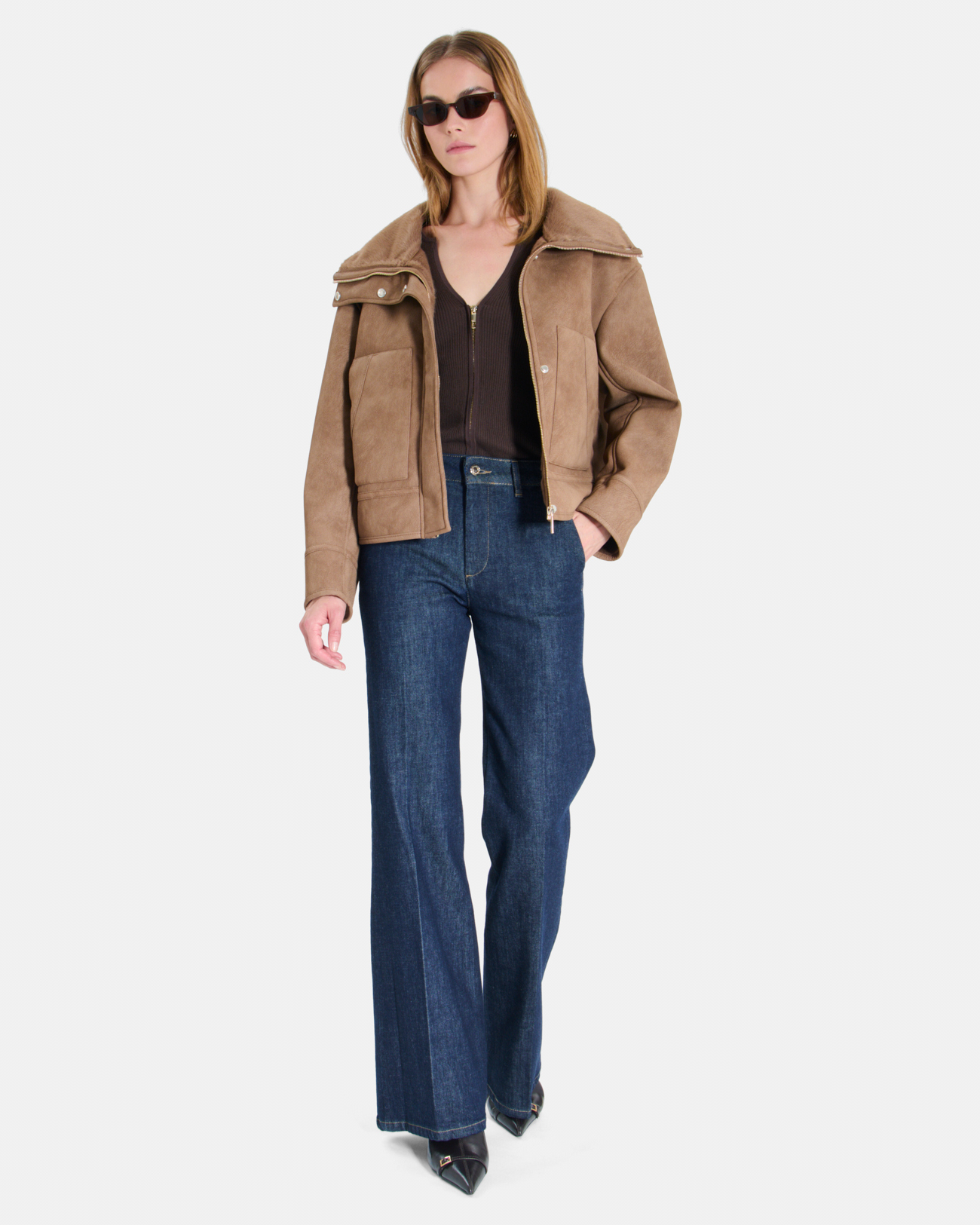 Manteau Marya Manteau aviateur court cannelle ZAPA