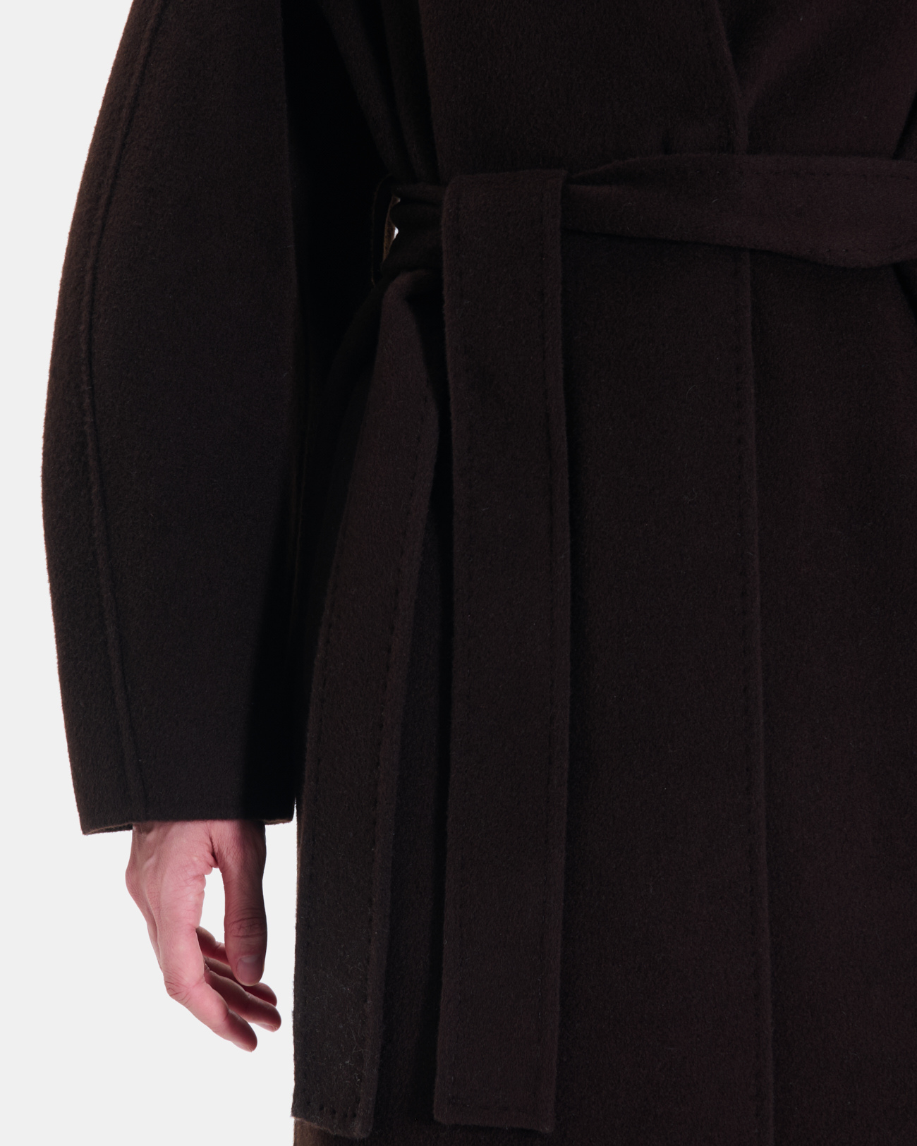 Manteau Melvyne Manteau long chocolat en laine ZAPA