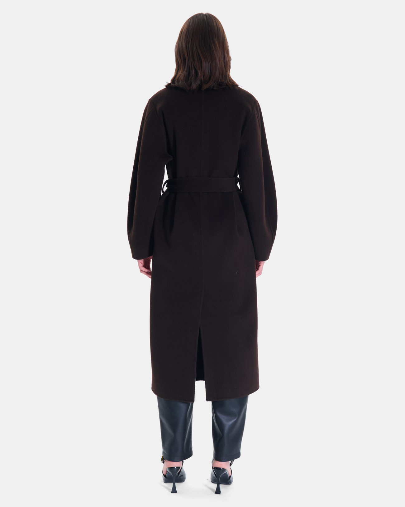 Manteau Melvyne Manteau long chocolat en laine ZAPA