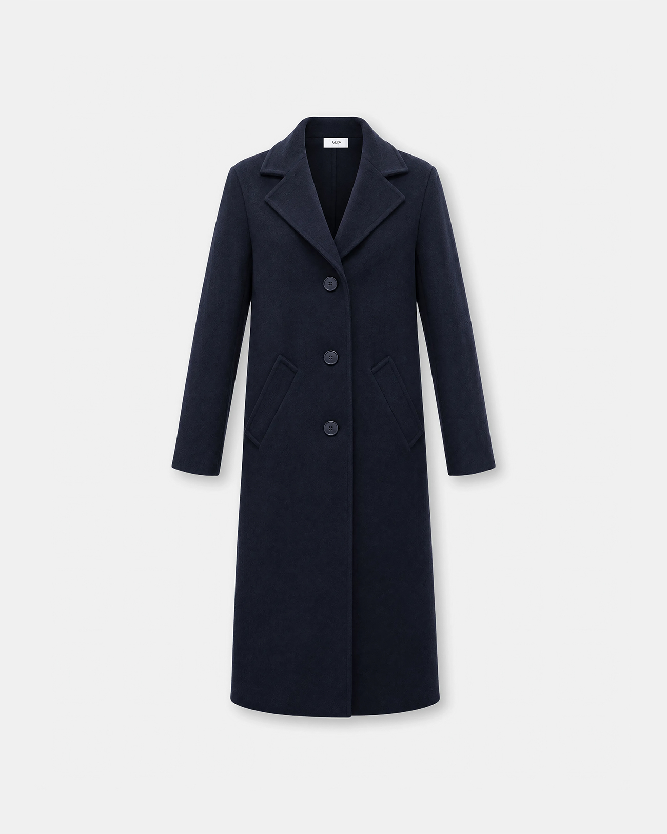 Manteau Magalie Manteau long en laine nocturne fabriqu&eacute; en France ZAPA