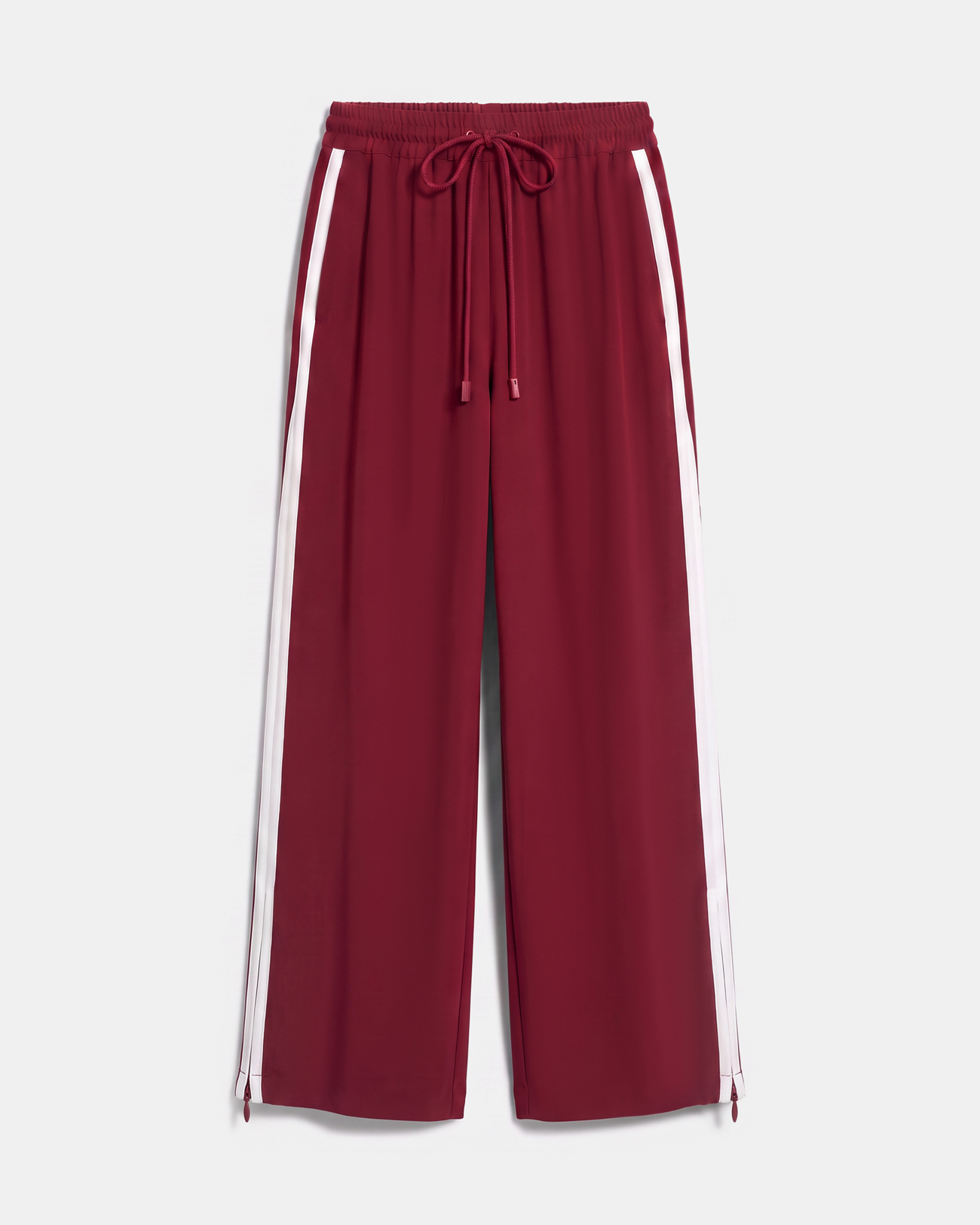 Pantalon Posy Pantalon fluide &agrave; lien et bandes contrast&eacute;es rouge carmin ZAPA