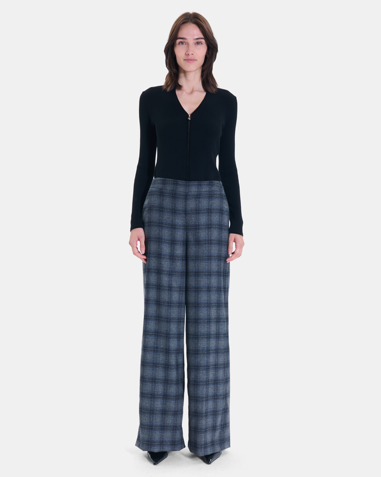 Pantalon Paulette Pantalon large gris chine ZAPA