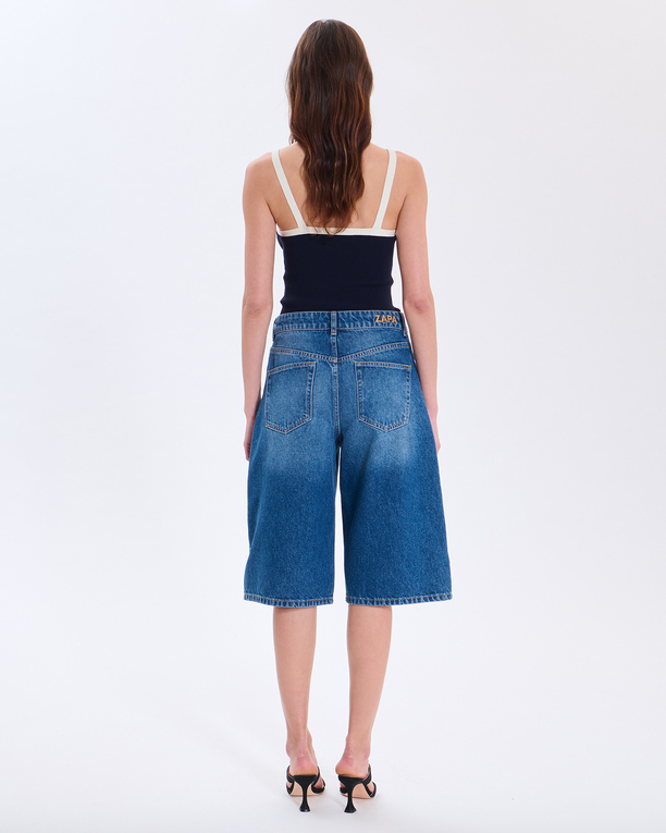 Jean Bermuda Jean en coton bleu ZAPA