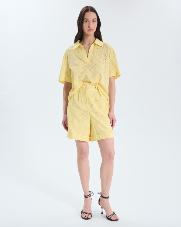 Short Savanna Short jaune à taille haute ZAPA