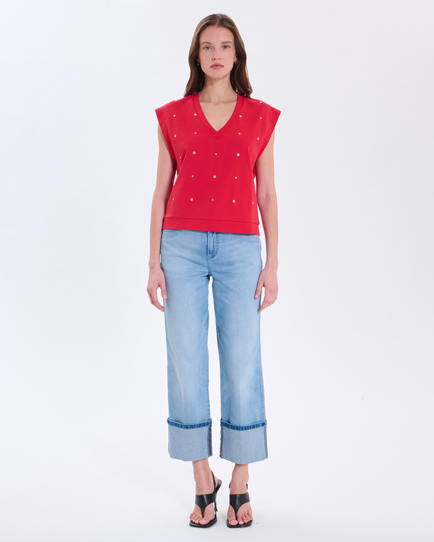 Top Trisha Top en coton framboise ZAPA