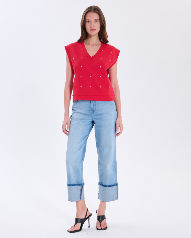 Top Trisha Top en coton framboise ZAPA