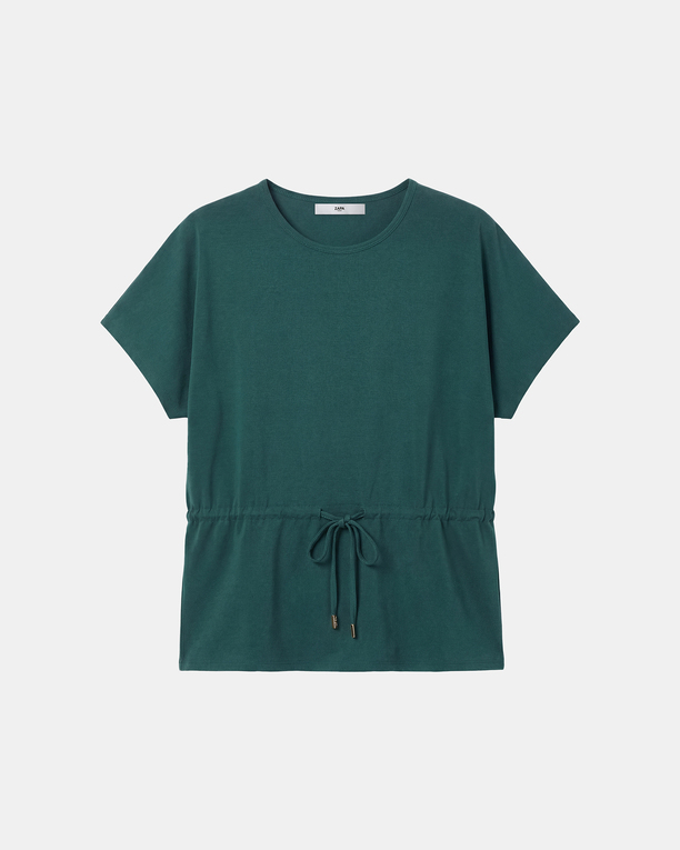 Top Toria Top vert en coton à taille resserrée ZAPA