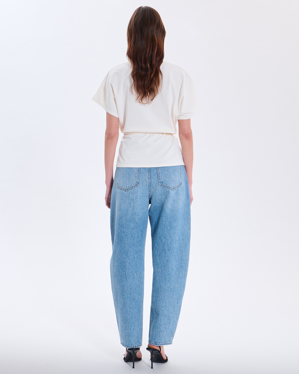 Top Toria Top écru en coton à taille resserrée ZAPA