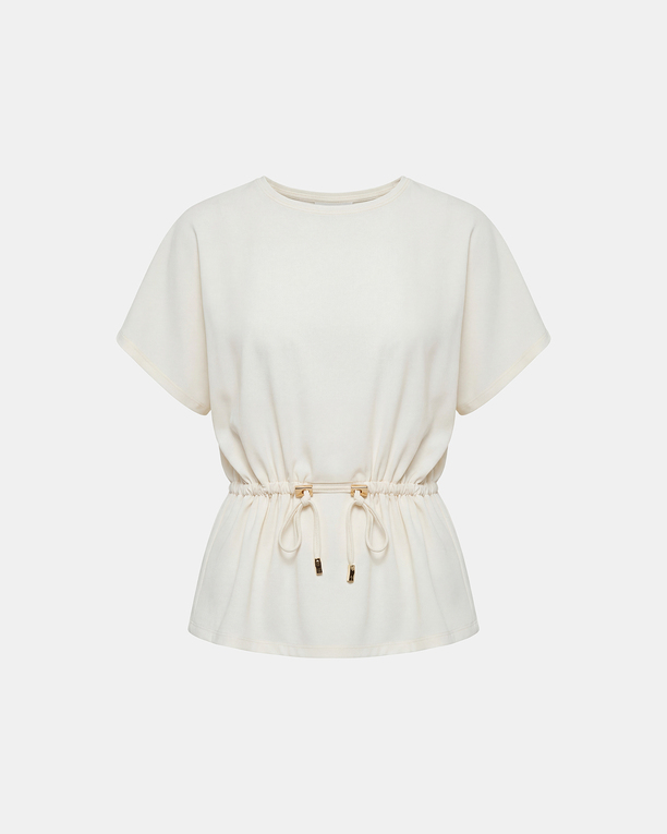 Top Toria Top écru en coton à taille resserrée ZAPA