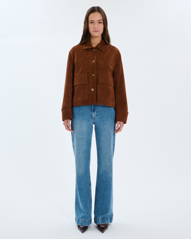 Veste Vita Veste en cuir de chèvre acajou ZAPA