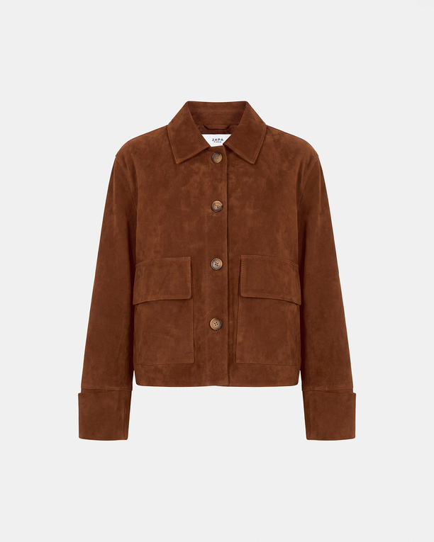 Veste Vita Veste en cuir de chèvre acajou ZAPA